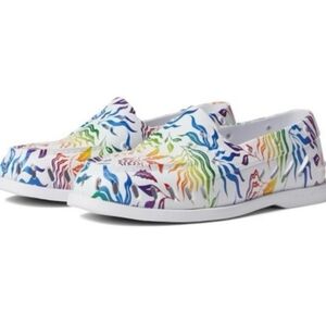 Sperrys Rainbow floral print top sider’ ( boat ) shoes